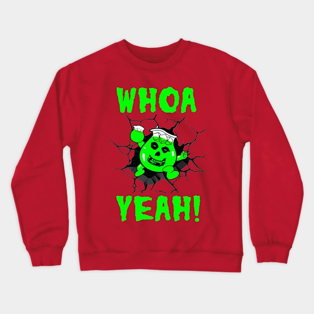 Ghoul Aid - Whoa Yeah! Crimson Ghost Mashup Green Crewneck Sweatshirt by Controlled Chaos